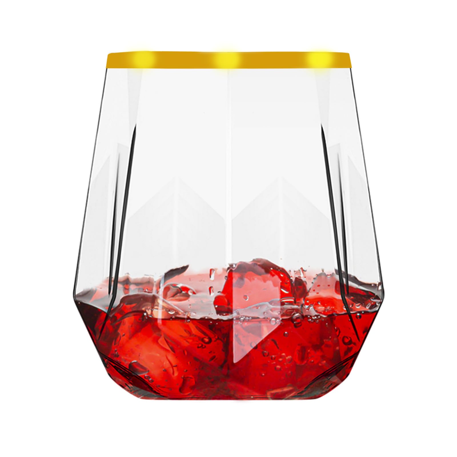 Copos De Vinho Lueumxc Diamond 350 Ml De Plástico, Pacote Com 40 Unidades Transparentes