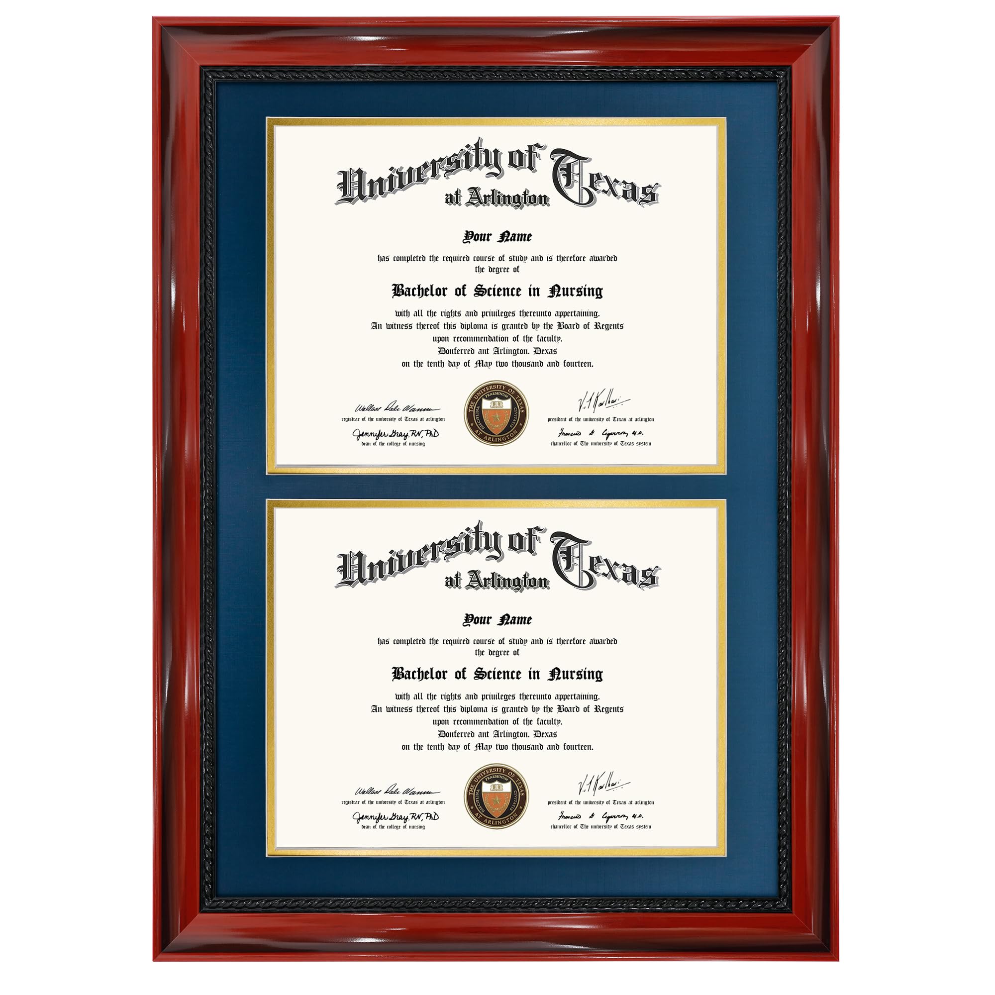 Frame Gmframes Double 21 X 29,7 Cm Diploma Solid Wood Cherry
