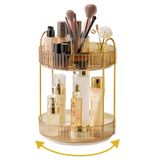 Organizador De Maquiagem Asayuee 360 Rotating 2 Tier Gold Abs