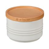 Pote Le Creuset Em Cerâmica Com Tampa De Madeira 220ml Branco 91044400010000