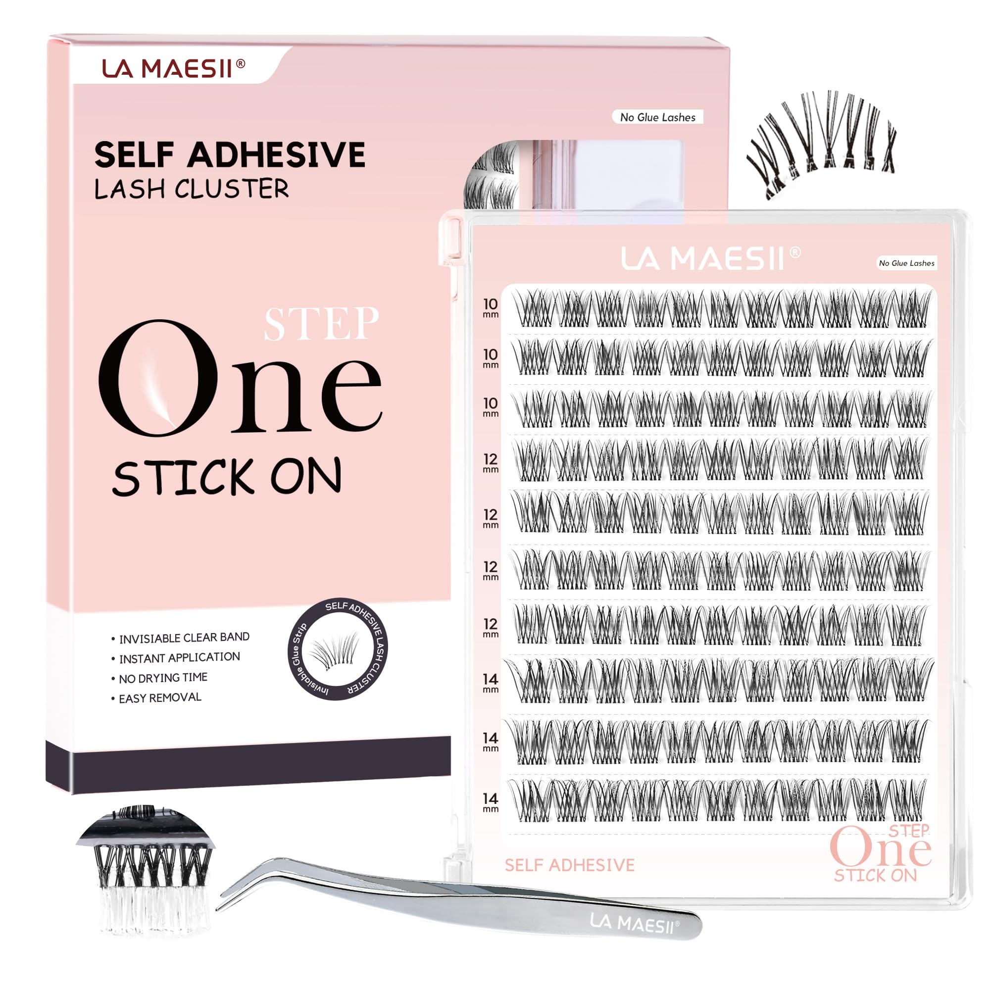 Cílios Autoadesivos La Maesii Clear Band Lash Clusters