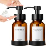 Dispensador De Sabão Espumante Gmisun Amber Glass 250ml, Pacote Com 2