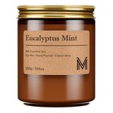 Conjunto De Presente De 200 Ml De Cera De Soja Com Aroma De Eucalipto E Menta Candle M&amp;sense