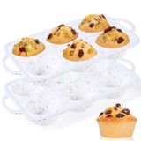 Forma De Muffin Caketime Grande, 6 Xícaras, Silicone, Antiaderente, Pacote Com 2