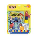 Livro Infantil Stitch Para Colorir Com 3 Gizes De Cera Em Bloco