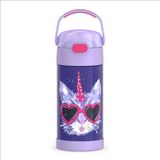 Garrafa De Água Thermos Funtainer 350ml Kids Stainer Em Aço Inoxidável