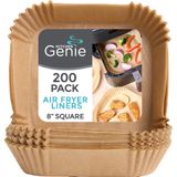 Forros De Fritadeira Air Fryer Kitchen Genie, Antiaderentes, Descartáveis, 8 Polegadas, 200p