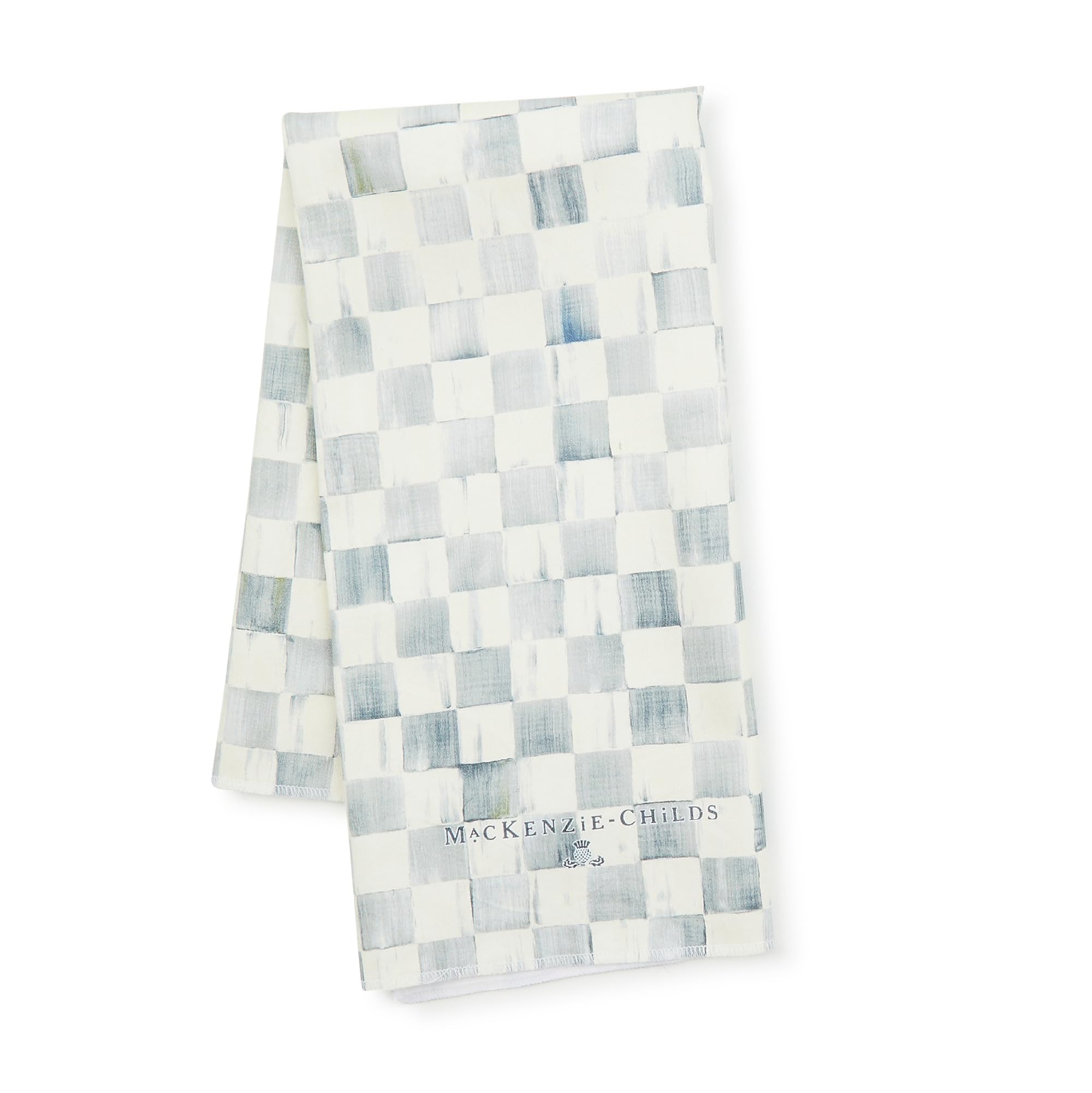 Toalha De Prato De Algodão Mackenzie-childs Cinza E Branco Check