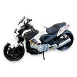 Moto De Brinquedo Fire Light Branca 30cm 475 Bs Toys