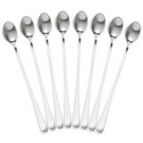 Conjunto De 8 Colheres Longas De Café De Aço Inoxidável De 23 Cm, Lavável Na Máquina De Lavar Louça