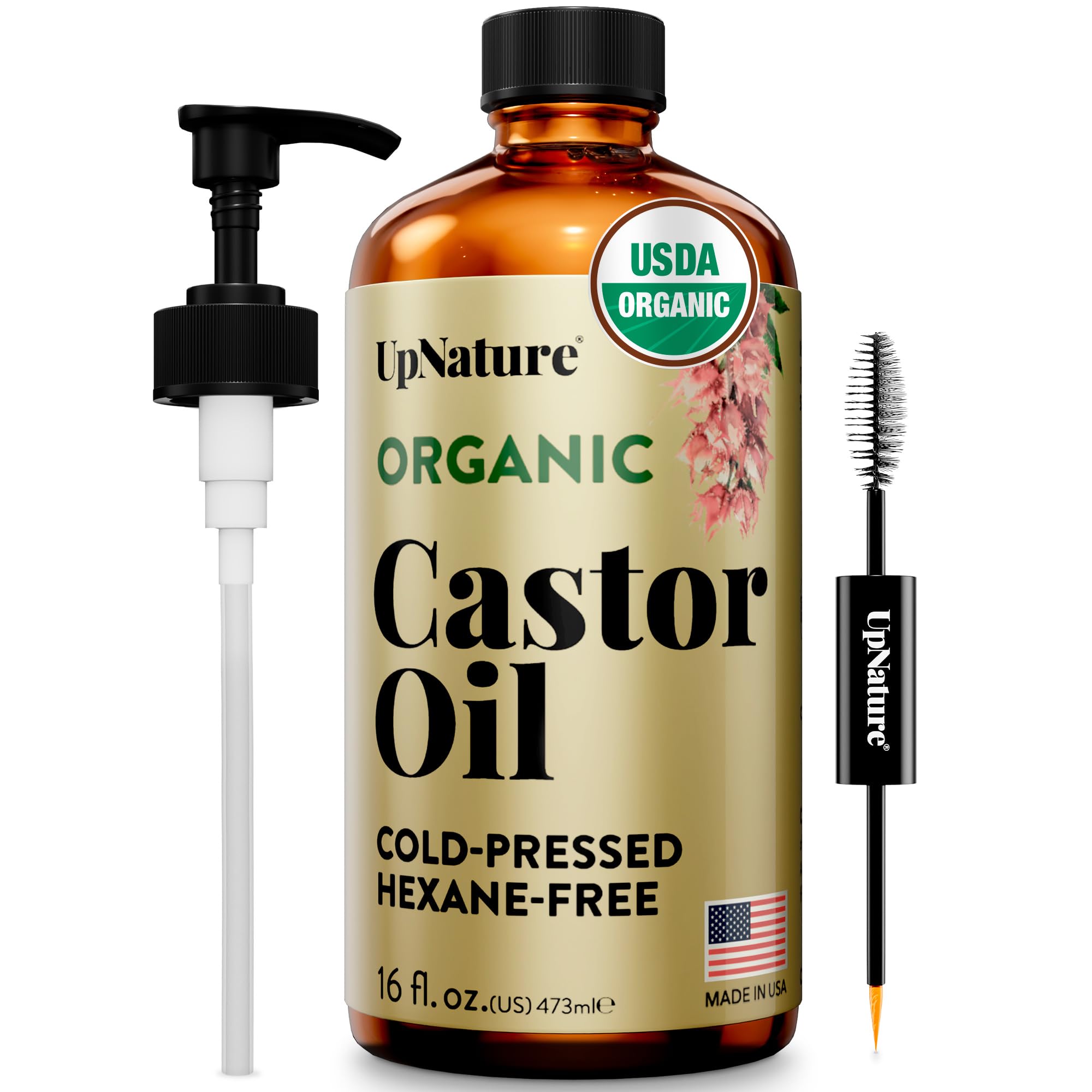 Óleo De Rícino Upnature Organic 100% Puro Prensado A Frio 480 Ml