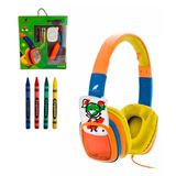 Fone De Ouvido Com Fio Infantil Com Kit Giz De Cera - Rignel