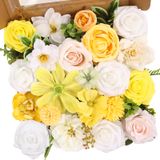 Conjunto De Caixas Combinadas Luckinds Com Flores Artificiais E Rosas Amarelas