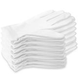 Luvas De Algodão Selizo 100% Brancas Para Eczema, 12 Pares