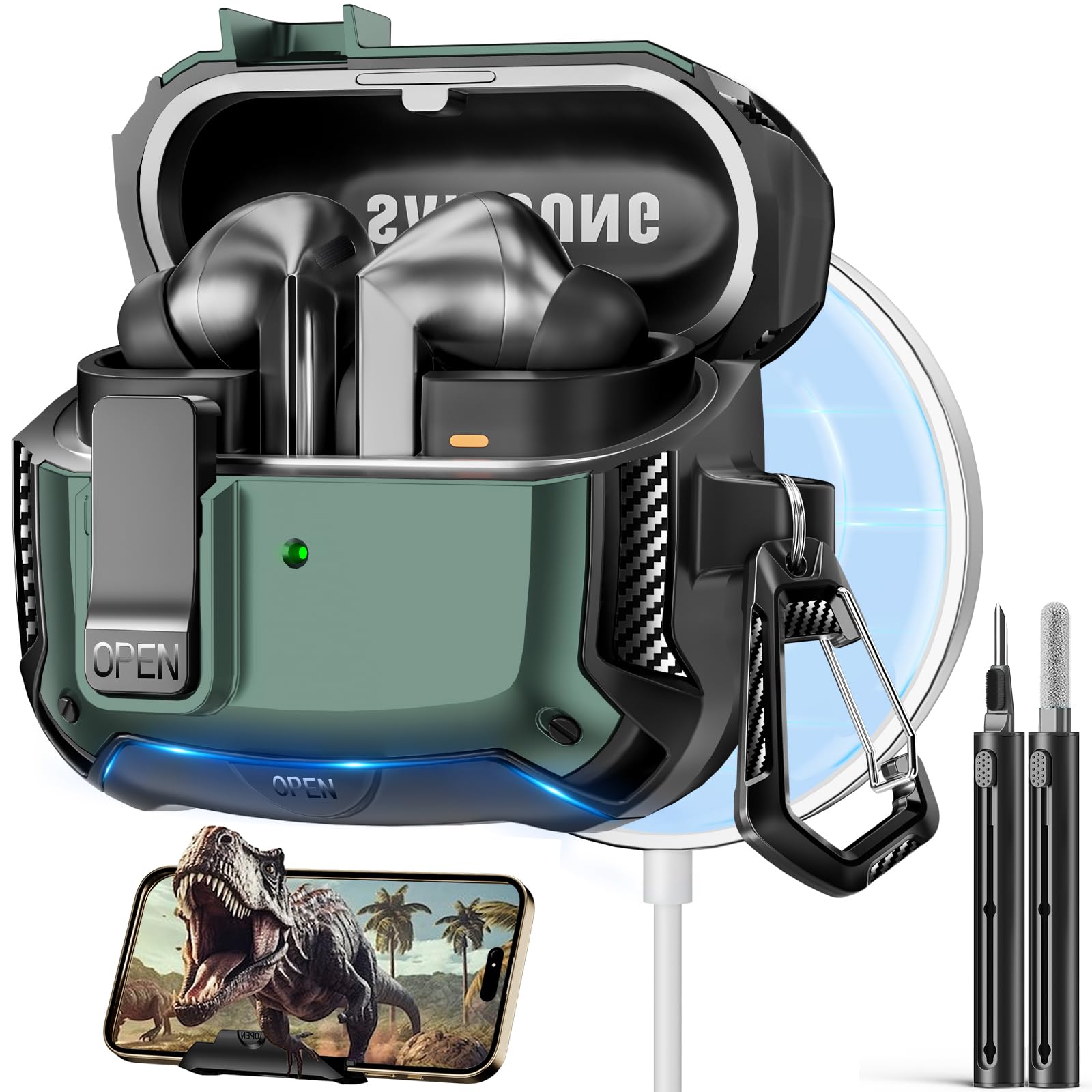 Capa Para Samsung Galaxy Buds 3 E Galaxy Buds 3 Pro Com Suporte