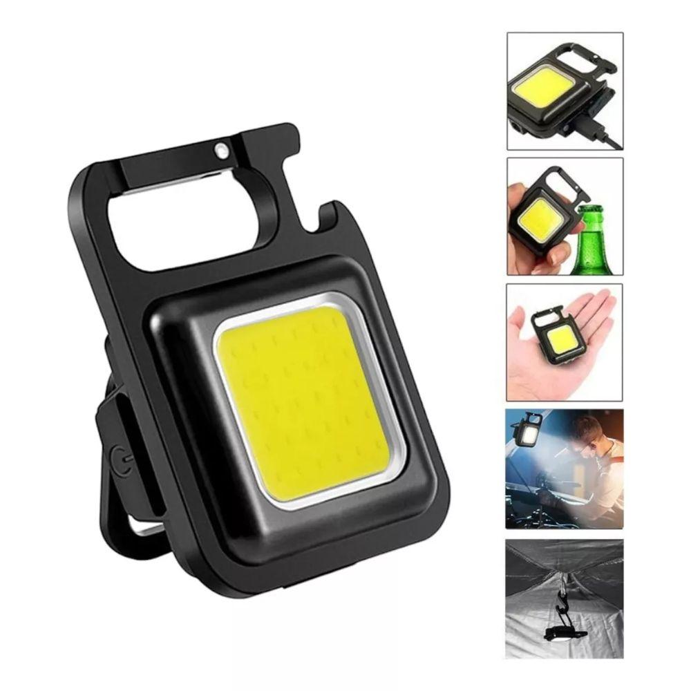 Mini Lanterna Mosquetão Chaveiro Led Holofote Multifuncional Usb