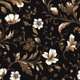 Papel De Parede Fvlow Vintage Peel And Stick Black Floral 17,4x118