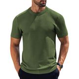 Camiseta Masculina Casual Coofandy De Manga Curta Verde Oliva