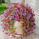 Flores Artificiais Penduradas Homsunny Daisy Silk, 2 Peças, Mistura De Roxo