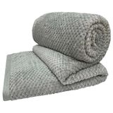 Cobertor Casa Scarpa Poppy Queen Manta Ultrasoft Alto Relevo Super Macia - Cinza
