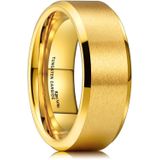 Aliança De Casamento King Will Basic De Tungstênio Galvanizado A Ouro De 8 Mm Para Homem