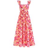 Vestido De Verão Dowerme Casual Com Babados Em Linha A Floral Max