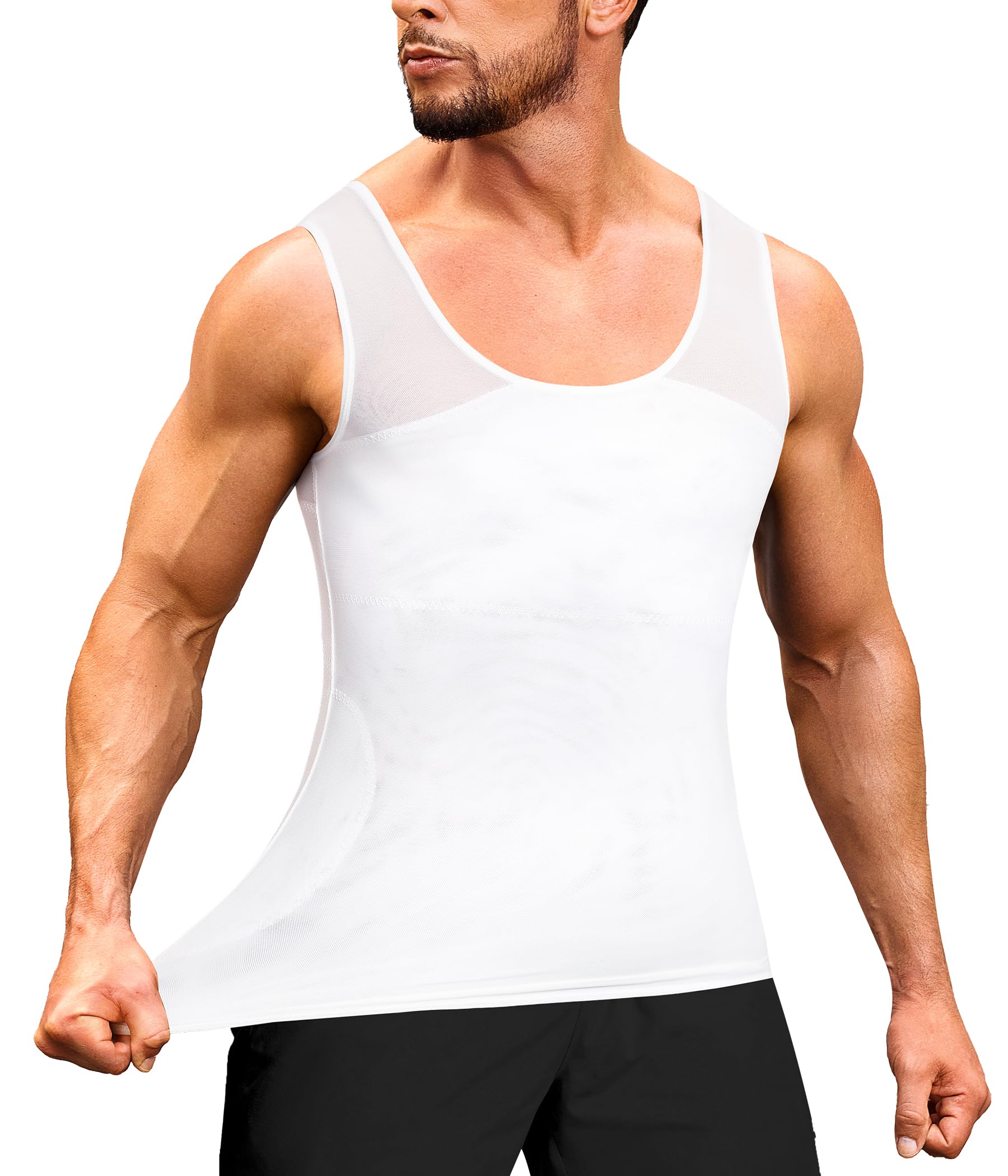 Camisa De Compressão Tailong Branca Para Homens Shapewear Vest