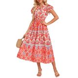 Vestido Maxi Grace Karin Red Bohemia Para Mulheres Convidadas De Casamento