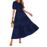 Vestido Feminino Kirundo, Floral De Verão, Midi A Line, Avental Em Camadas
