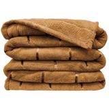 Cobertor Casa Scarpa Veneza Queen Manta Ultrasoft Premium Listrada Extra Macia - Caramelo