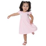 Vestido Fluminense Infantil Canelado Rosa Oficial Torcidabab - Rosa - 4