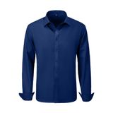 Camisa Social Wehilion Regular Fit Para Homens Azul Marinho Tamanho M