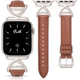 Pulseira De Relógio Minyee Leather Para Apple Watch 42/44/45/46/49 Mm
