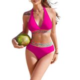 Conjunto De Biquíni Ai&#39;mage, Maiô Feminino De Cintura Alta, Rosa, Gg