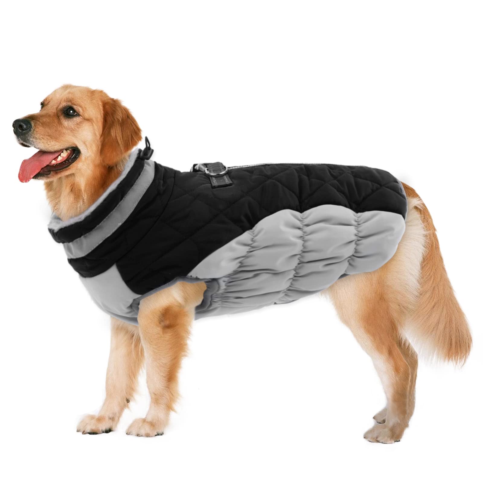 Casaco Para Cães Lelepet Warm Winter Impermeável Refletivo Preto 2xl