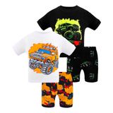 Pijamas Daughter Queen Boys, Curtos De Verão, 5t, Algodão, 5g