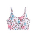Top De Biquíni Zaful Front Knot Crop Tankini Acolchoado Rosa Floral