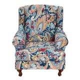 Capa De Cadeira Wingback Crfatop Stretch De 2 Peças Em Tecido Estampado