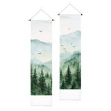 Tapeçaria De Parede Pligreat Mountain Forest 130x33cm, Pacote Com 2