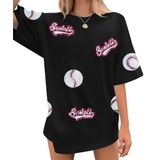 Camisa De Beisebol Feminina Bangely Com Bordado De Lantejoulas Para Mamãe