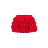 Bloomers Bjhaz Women Y2k, Renda, Várias Camadas, Vermelha, Tamanho Xs