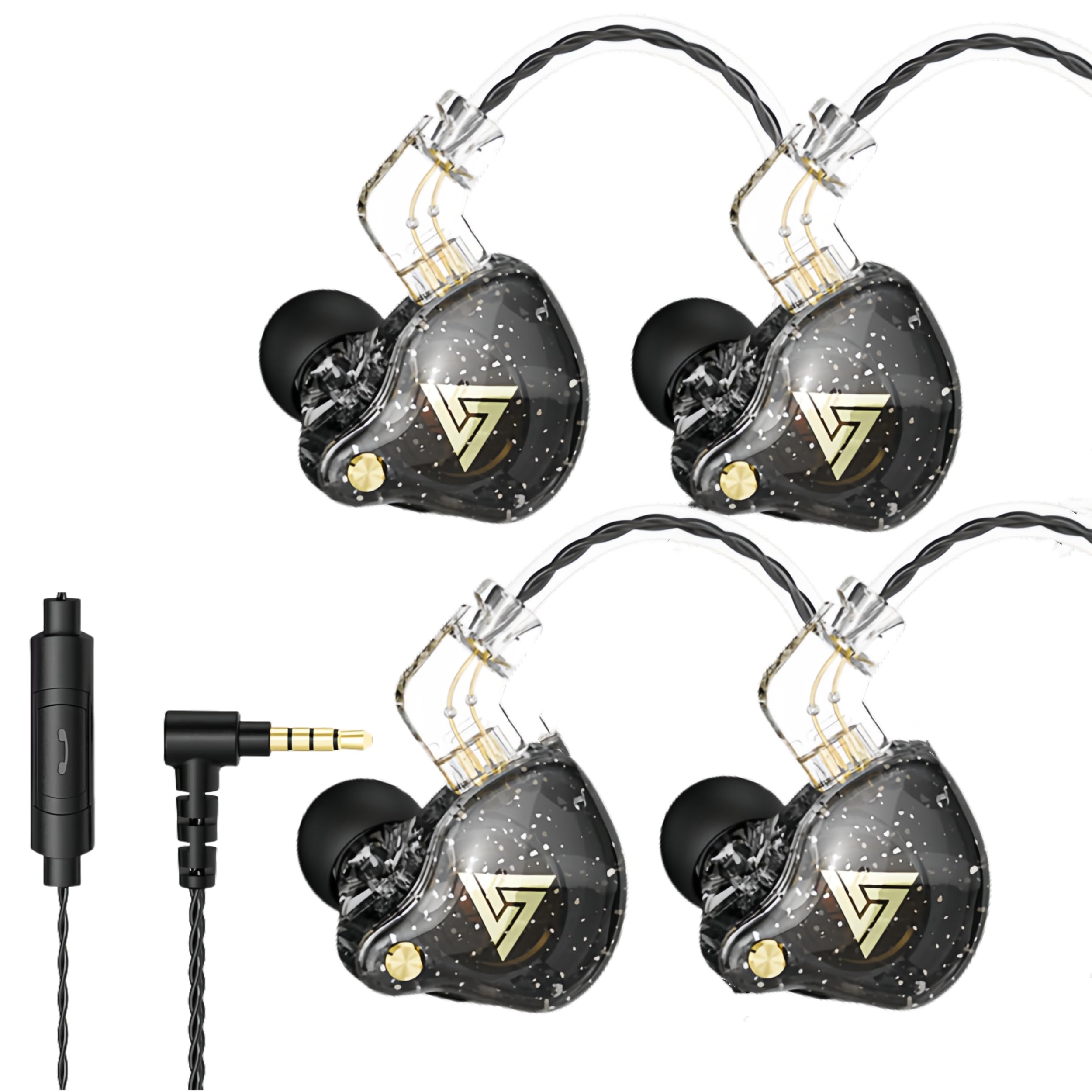Fones De Ouvido Iem Com Fio Para Jogos Hjx Qkz Ak6 Pro Com Microfone, 2 Peças, Pretos