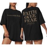 Camiseta Sulayesh Faith Over Fear Christian Para Mulheres Negras