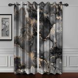 Cortinas De Janela Baocicco Black Gold Marble 135x183cm 2 Painéis