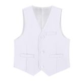 Colete Zoushen, Uniforme Masculino, Branco, Sem Mangas, Tamanho 6, Poliéster