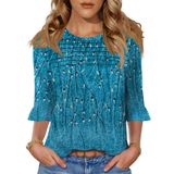 Blusa Túnica Blingfit Para Mulheres Com Estampa Floral De Manga 3/4