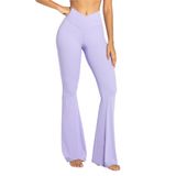 Calças De Ioga Flare Leggings Sunzel Crossover Lavender Large