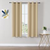 Cortinas De Janela Chrisdowa Small 74 Cm De Comprimento, Quarto Bege