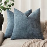 Capas De Travesseiro Findtower Soft Textured Chenille 45x45cm Azul