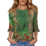Camiseta Feminina Blingfit, Manga 3/4, Gola Redonda, Camiseta De Primavera 2025
